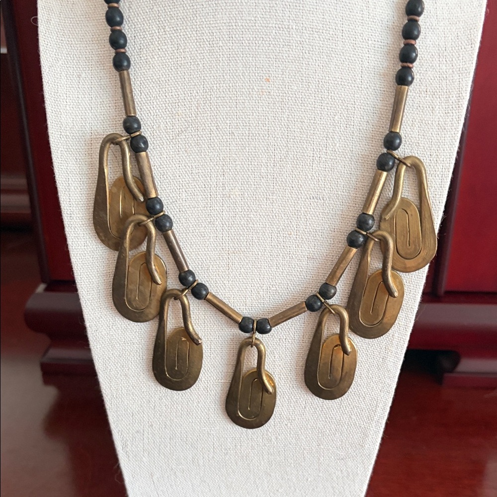 Vintage Brass Artisan Necklace #411